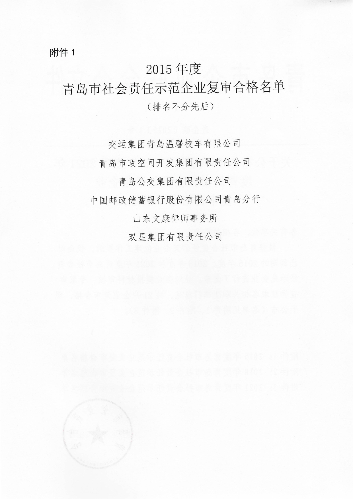 關(guān)于公布2015年度、2018年度和2021年度青島市社會責(zé)任示范企業(yè)復(fù)審合格名單通知_01.png